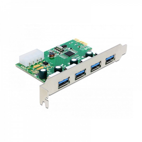 Delock PCI Express x1 Card to 4 x external USB Type-A female SuperSpeed USB 5 Gbps (USB 3.2 Gen 1) 89363