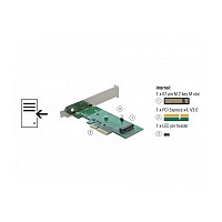 Delock PCI Express x4 Card > 1 x internal NVMe M.2 Key M 80 mm - Low Profile Form Factor 89370