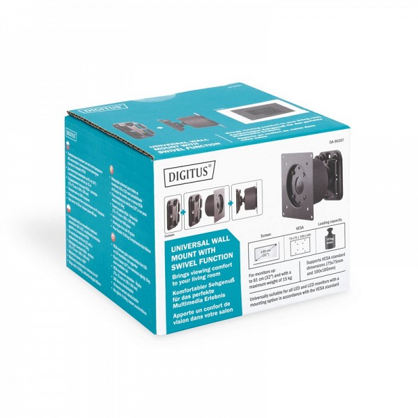 Digitus ΒΑΣΗ ΤΟΙΧΟΥ ΟΘΟΝΗΣ 15kgr VESA75/100 DA-90307