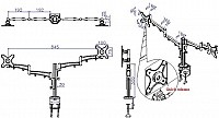 Roline ΒΡΑΧΙΟΝΑΣ ΓΡΑΦΕΙΟΥ ΓΙΑ 2 ΟΘΟΝΕΣ ( 2Χ5kg) h=300mm 17.99.1134