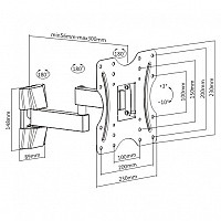 Brateck Full-Motion Επιτοίχια Βάση 23-42 20kg MAXVESA200 KLA27-222