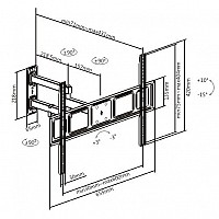 Brateck Full-Motion Βάση Επιτοίχια 37-70 MAXVESA600x400 35kg LPA63-463