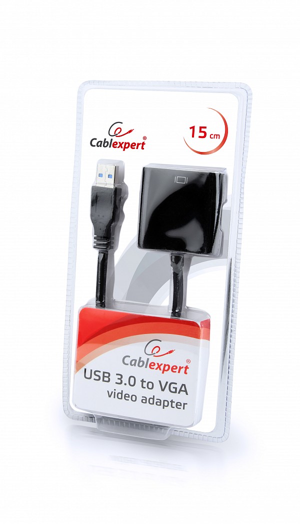 Cablexpert USB3 to VGA Video Adapter Black Blister AB-U3M-VGAF-01