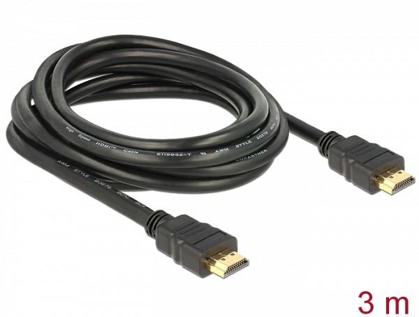 Delock Καλώδιο High Speed HDMI με Ethernet – Αρσενικό HDMI A > Αρσενικό HDMI A 4K 3m 84408