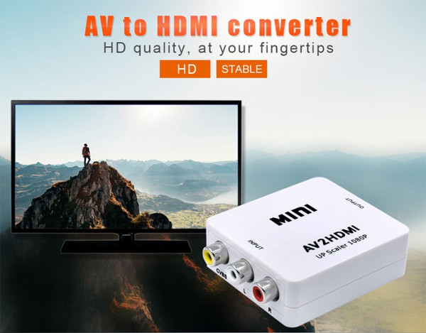 ΜΕΤΑΤΡΟΠΕΑΣ 3 RCA θηλυκά σε HDMI (A) θηλυκό 720p/1080p AV2HDMI