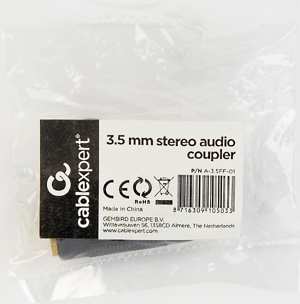 Cablexpert 3.5mm stereo audio coupler A-3.5FF-01