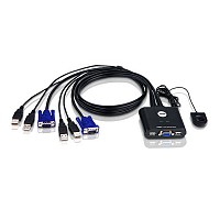 ATEN KVM 2-Port USB VGA Switch ΜΕ ΕΝΣΩΜ.ΚΑΛΩΔΙΑ with Remote Port Selector CS22U
