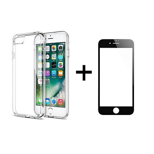 Remax Crystal Glass Protector with soft edges + Case for iPhone 6/6S Black 52238