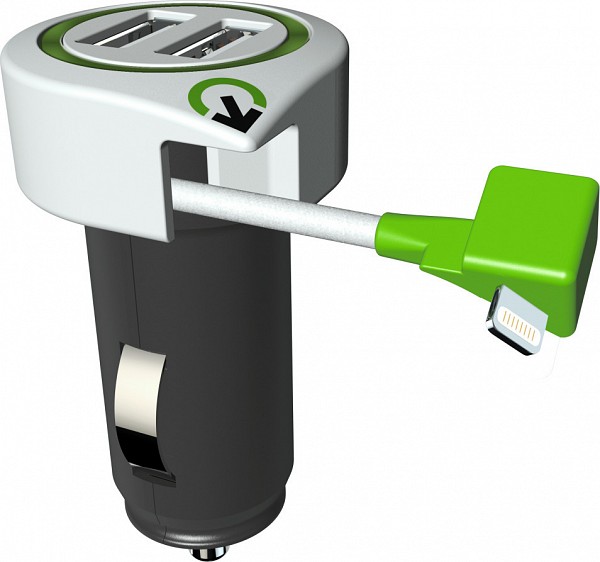 ADAPTOR ΤΡΟΦΟΔ.ΑΥΤΟΚ.DC ΣΕ 2USB + ΑΝΑΔΙΠΛΟΥΜΕΝΟ ΚΑΛΩΔΙΟ LIGHTNING 18cm 3100mA 3CAR L 3.1A 3.100120 Q2P