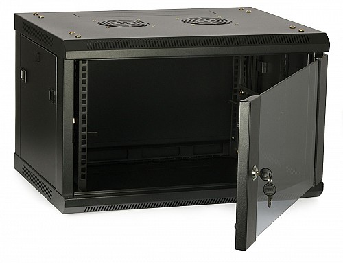 Safewell® Επιτοίχια Καμπίνα RACK 6U Μαύρη 60kg Π54/Β45/Υ37 SMC5406