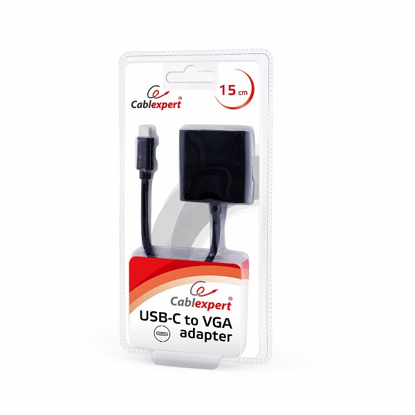 Cablexpert USB-C to VGA Adapter Black Blister AB-CM-VGAF-01