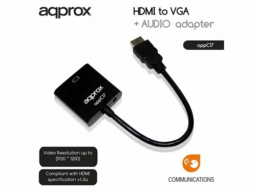 Aqprox CONVERTER HDMI M TO VGA F WITH AUDIO C17