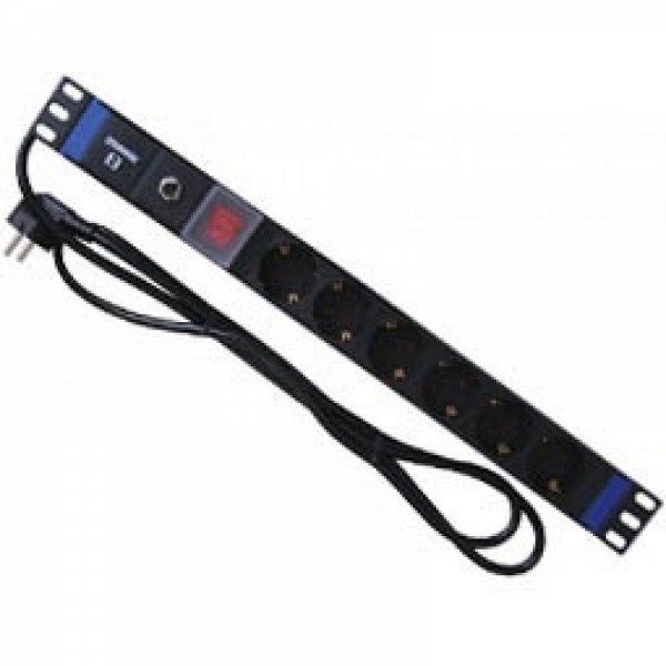 Safewell RACK ΠΟΛΥΠΡΙΖΟ ΑΣΦΑΛΕΙΑΣ 191U 6 ΘΕΣΕΩΝ + ΔΙΑΚΟΠΤΗΣ + ΠΡΟΣΤΑΣΙΑ ΥΠΕΡΤΑΣΗΣ 4000W 16A ΑΛΟΥΜΙΝΙΟ