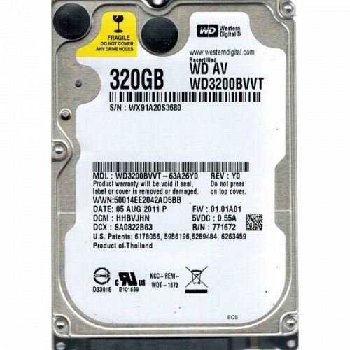 HDD 320 GB SATA WD WD3200BVVT 2.5 pull / refurbished