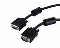 Cablexpert Premium VGA-Ext HD15M/HD15F dual-shielded w/2*ferrite 3m cable, black CC-PPVGAX-10-B