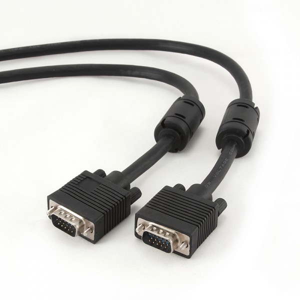Cablexpert VGA HD15M/HD15M Dual-Shielded w/2*ferrite 3m Cable Black CC-PPVGA-10-B