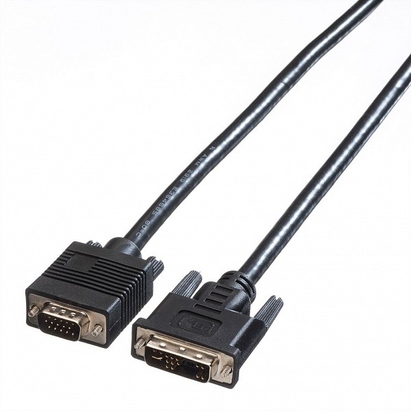 ROLINE DVI Cable, DVI (12+5) - HD15, M/M, 5 m - 11.04.5450