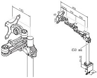 VALUE Single LCD Monitor Arm, 4 Joints, Desk Clamp - 17.99.1132