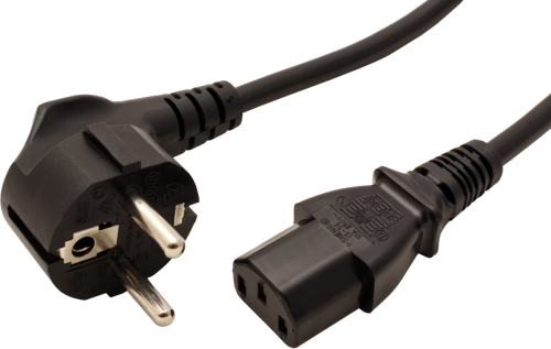 VALUE Power Cable, straight IEC Conncector, black, 1.8 m - 19.99.1018