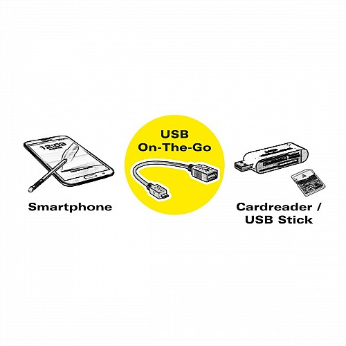 VALUE USB 2.0 Cable, A - Micro B, F/M, OTG, 0.15 m - 11.99.8311