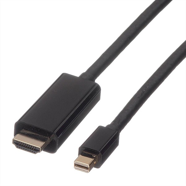 ROLINE Mini DisplayPort Cable, Mini DP-UHDTV, M/M, black, 1 m - 11.04.5795