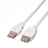 VALUE USB 2.0 Cable, A - A, M/F, white, 1.8 m - 11.99.8949