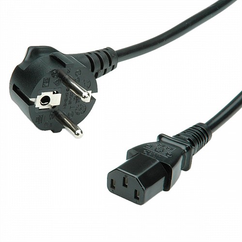 VALUE Power Cable, straight IEC Conncector, black, 1.8 m - 19.99.1018