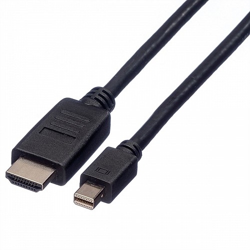 ROLINE Mini DisplayPort Cable, Mini DP-HDTV, M/M, black, 2 m - 11.04.5791