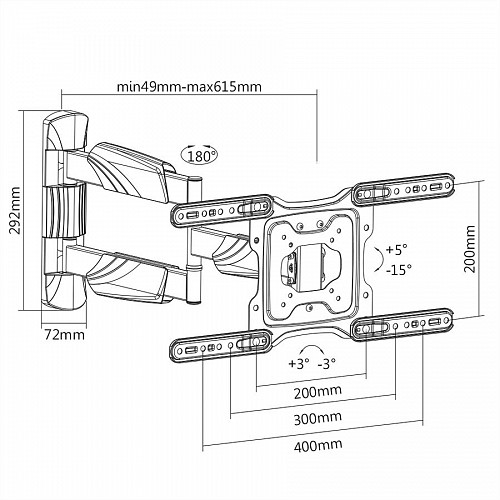 VALUE LCD/TV Wall Mount, 4 Joints - 17.99.1144
