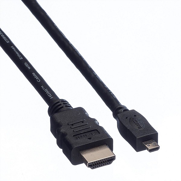 VALUE HDMI High Speed Cable + Ethernet, A - D, M/M, 2 m - 11.99.5581