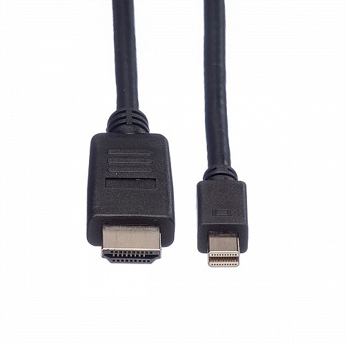ROLINE Mini DisplayPort Cable, Mini DP-HDTV, M/M, black, 2 m - 11.04.5791