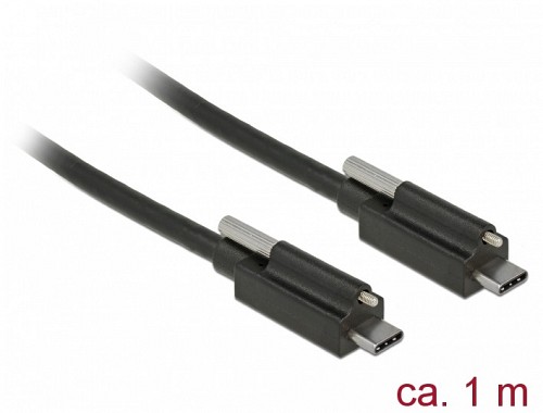 DELOCK Usb Cable Type-C M To Type-C M 10 Gbps 1M With Screw 83719