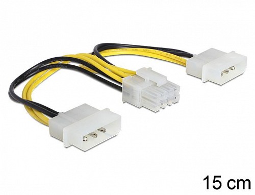 DELOCK Καλωδιο 8Pin (Eps) Σε  2Χ4Pin Molex 83410