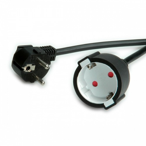 VALUE Extension Cable with 3P. German connectors, AC 230V, black, 10 m - 19.99.1167
