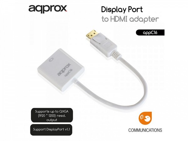Aqprox Adapter Display Port M/ Hdmi F C16