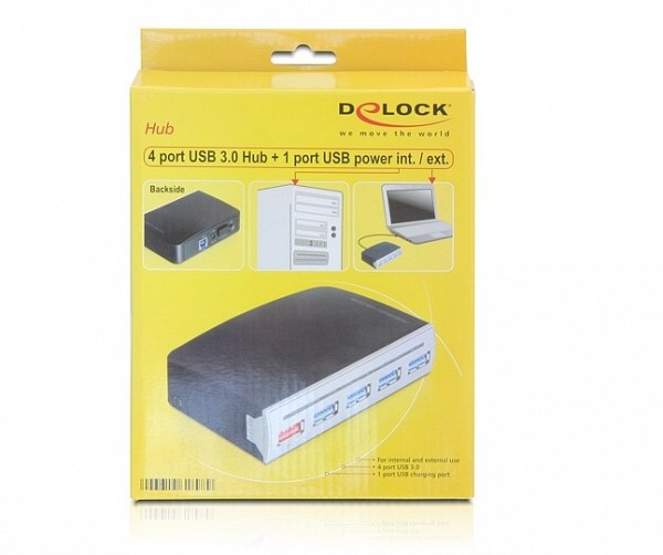 DELOCK Hub 4 Port Usb 3.0 και 1 Port Usb Power Int/Ext 61898
