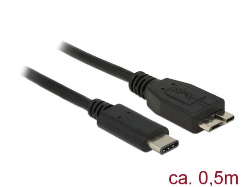 Delock USB CABLE Type-C male to USB micro B male 0.5m 83676