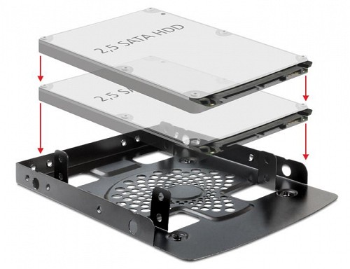 DELOCK FRAME KIT 3.5/2.5' ΓΙΑ 2 HDD ΜΑΥΡΟ 18198