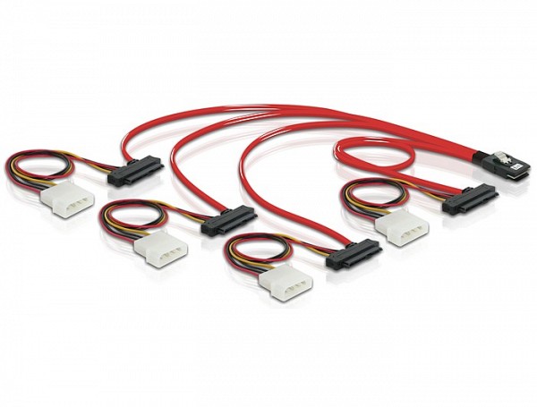 DELOCK SAS SFF 8087 36pin / 4xSFF 8482 29pin 1m 83146