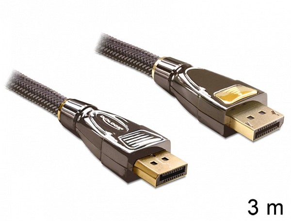 Delock Cable DisplayPort 1.2 male > DisplayPort male 4K 60 Hz 3m Premium 82772