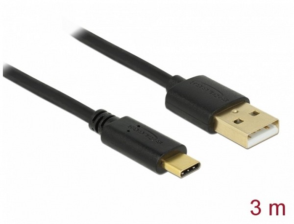 DELOCK USB CABLE Type-C male to USB 2.0 type-A male 3m 85209
